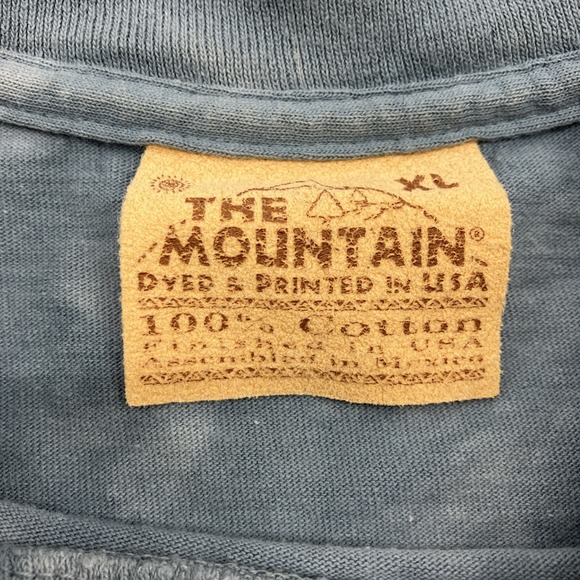 Vintage The Mountain Shirt Mens Large Blue Tie Dye Horses Long Sleeve 1999 XL - Picture 3 of 6